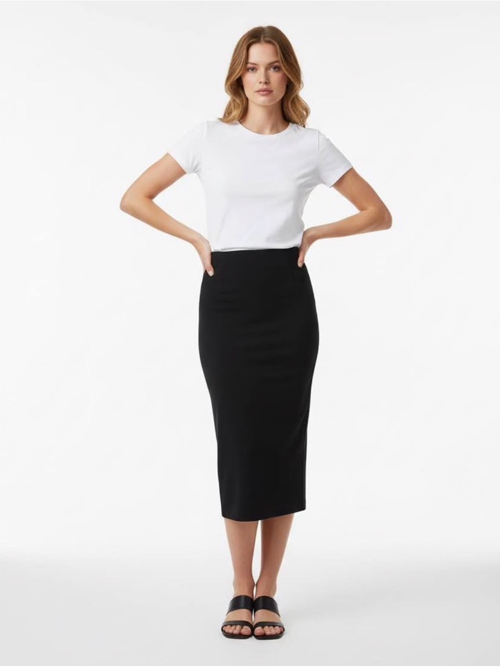 Classic Black Midi Pencil Skirt - Sleek Everyday Style